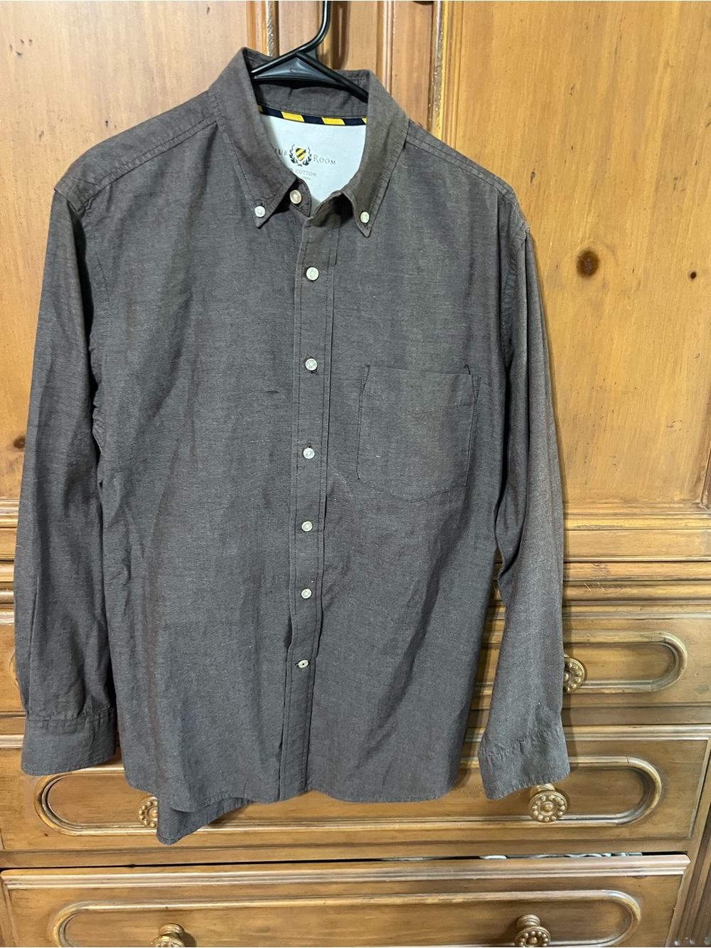 Club Room Brown Long-Sleeve Button-Down Shirt